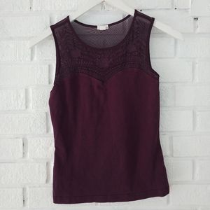 Dark Purple w/ Lace Tank Top
